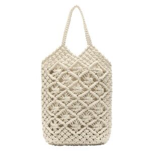 ZARA Macrame Cream Tote Bag